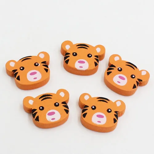 50 шт./лот оптовая продажа деревянные бусины без свинца с тигром для