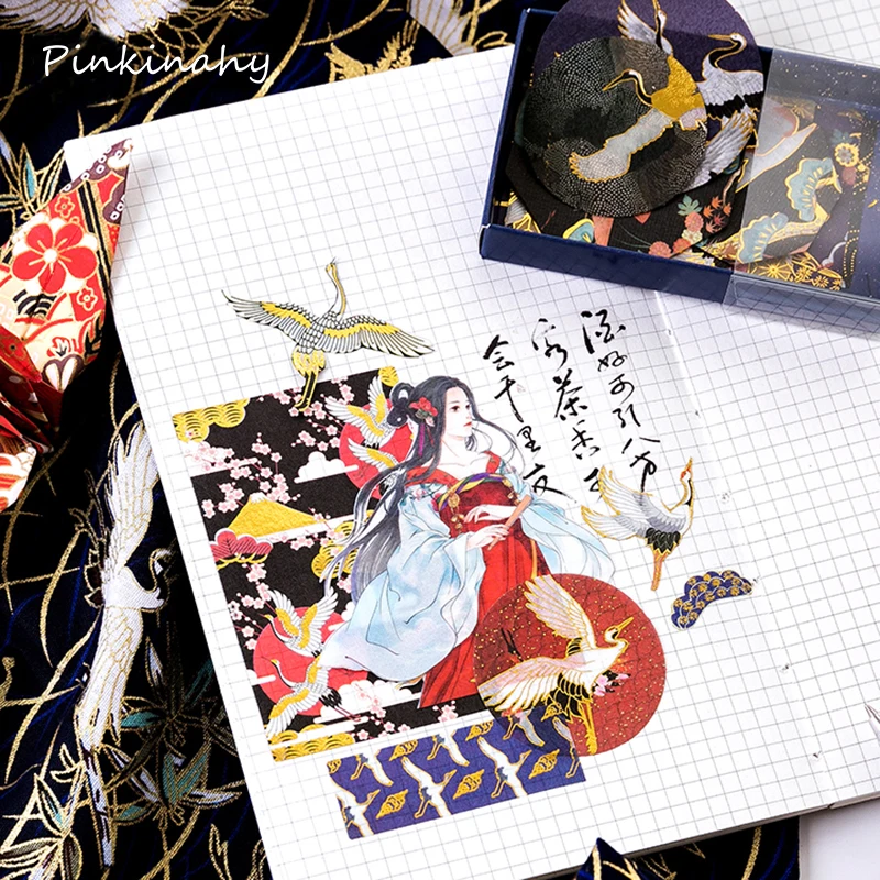 Ретро Розовый Вишневый цвет позолоченный Стикер Украшение дневник Скрапбукинг