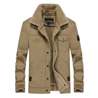 new style winter military fleece jackets men plus size coats keep warm thicken velvet casual loose cotton parka man clothes