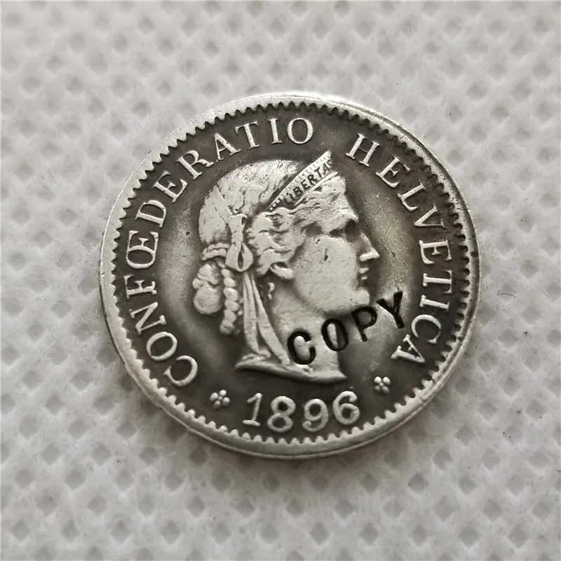 Ультра редкий 1896 B Швейцария 5 Rappen (Немагнитный) копия монеты бесплатная