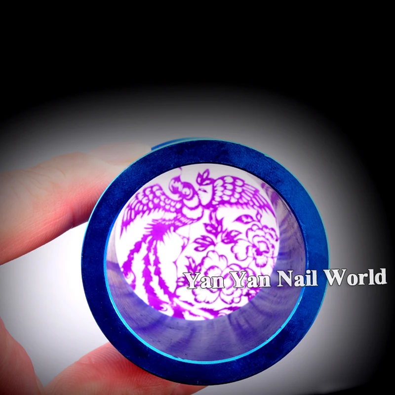 Новый металлический синий стемпер для дизайна ногтей скребок с шапкой XL 4 см