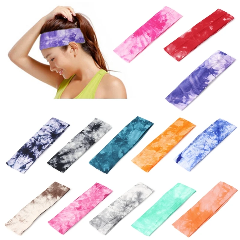 Спортивная повязка для волос эластичная широкая на голову модная женская от пота