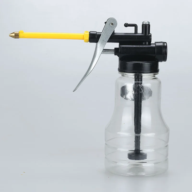 New Transparent High Pressure Pump Oiler 250ml Lubrication Oil Can Plastic Machine Grease 245mm Length flex Gun | Инструменты