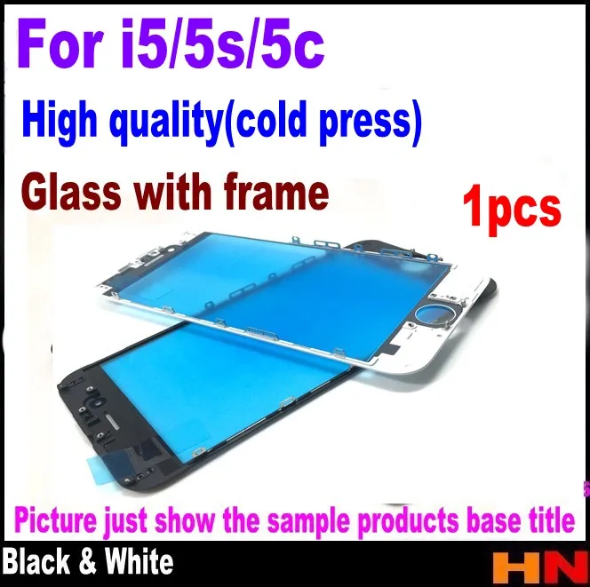 1 шт Холодный пресс для iphone 5 5S 5C белый и черный цвет крышка стекло с рамкой горячий