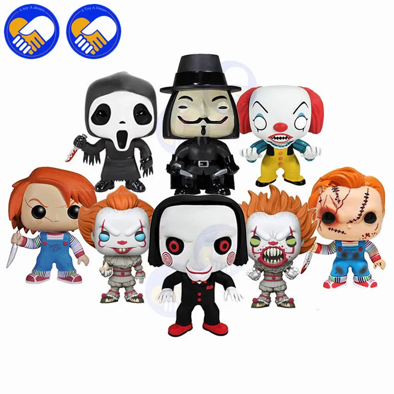 Новинка 10 см Стивен Кинг это пеннивайз Чаки Ghostface Billy Виниловая фигурка Q Edition