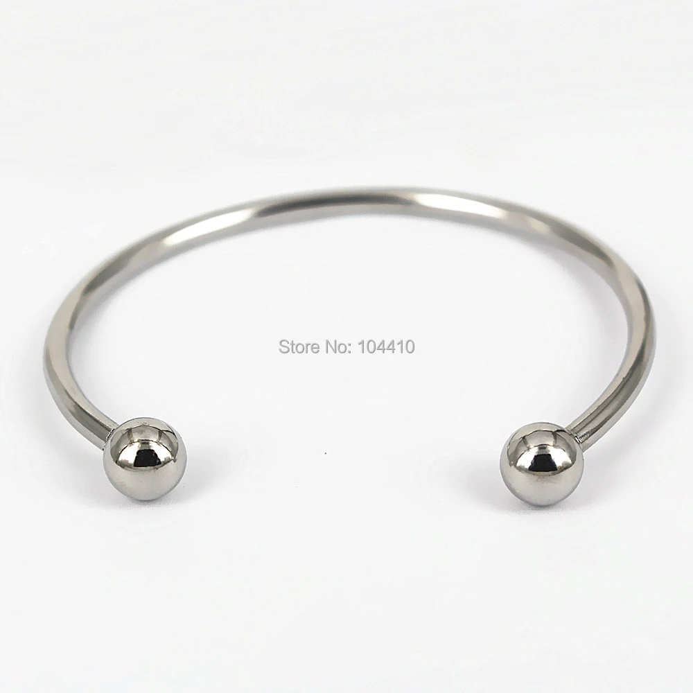 Открытый Браслет манжета из нержавеющей стали браслет с двойными круглыми