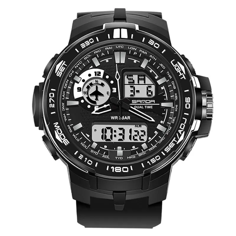 SANDA спортивные военные часы мужские лучшие брендовые Роскошные электронные