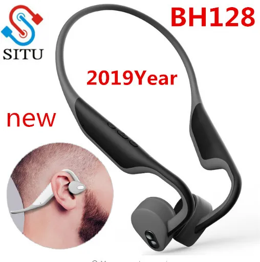 Месте BH128 костной проводимости Беспроводной Bluetooth гарнитура 4 1 Водонепроницаемый