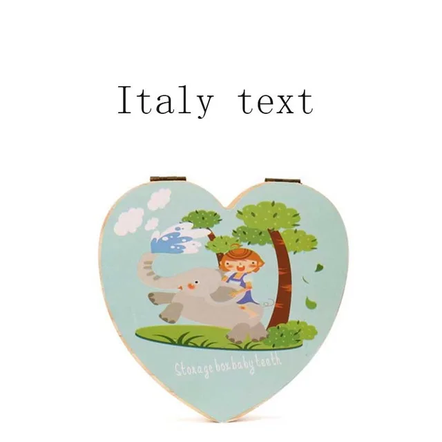 italy B Деревянный ящик для зубов португальский/английский/испанский/французский/Итальянский детский ящик для зубов деревянный органайзер для молочных зубов Сувенирный чехол для хранения - Цвет: italy B