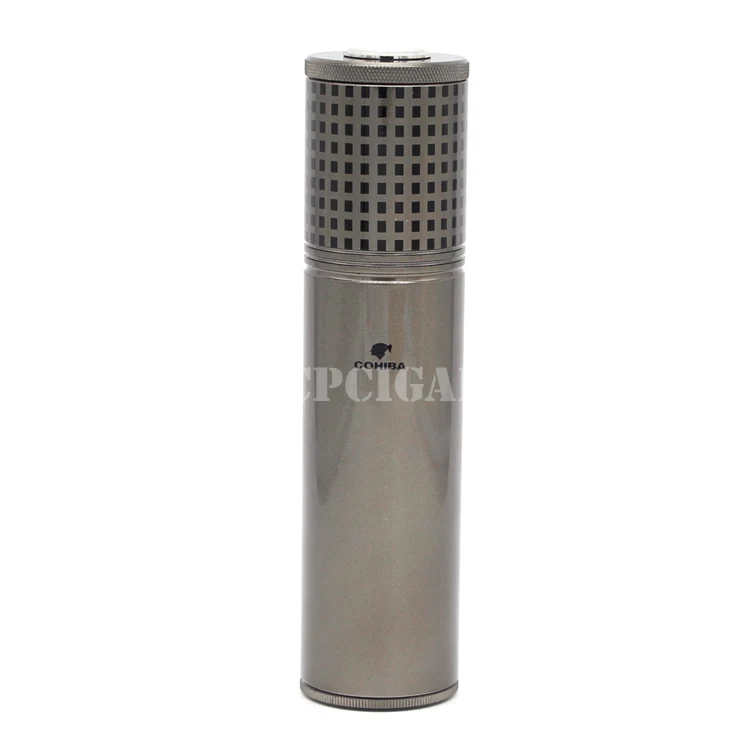 COHIBA аксессуары для сигар металла Портативный портсигар Tube bult в гигрометр