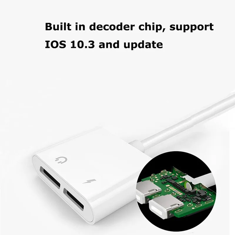 2 в 1 аудио адаптер зарядный кабель для наушников iPhone 7 8plus X Xs Aux Jack гарнитура Lightning 3