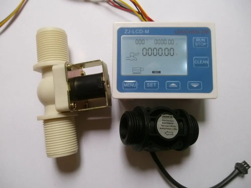 

2020 NEW G1" Water Flowmeter Control LCD Meter + Flow Sensor + Solenoid Valve