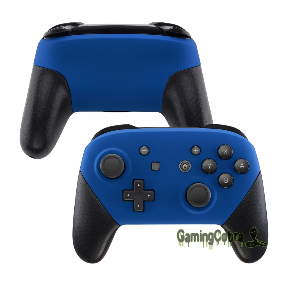 

eXtremeRate Soft Touch Blue Faceplate and Backplate Replacement Shell Housing Case Cover for Nintendo Switch Pro Controller
