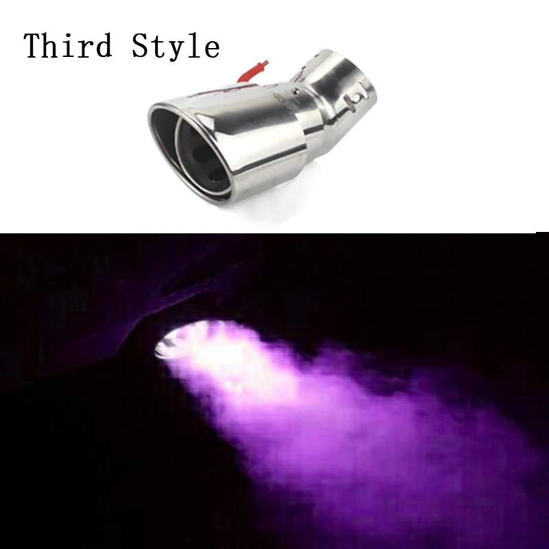Purple Third Style Универсальный автомобильный распылитель, светильник, хвост, горло, выхлопные светодиоды, модифицированный пламенный модулятор, Стайлинг, spitfire, трубы, глушитель, 4 цвета - Цвет: Purple Third Style