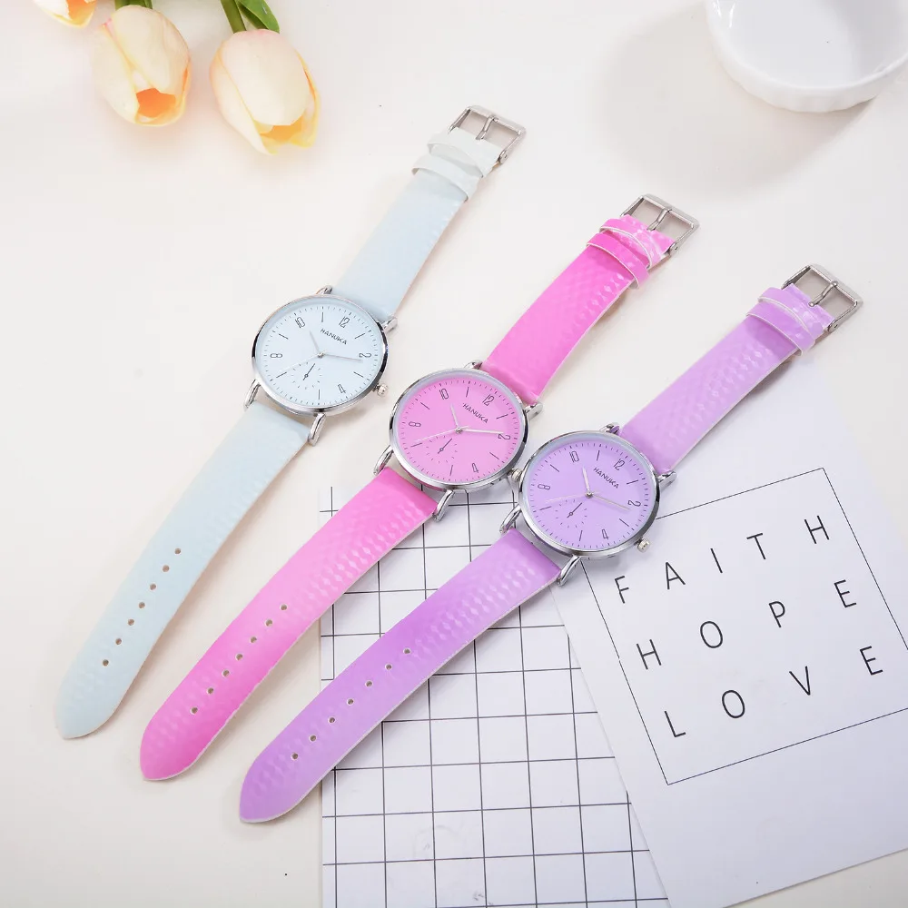 Спортивные кварцевые часы для женщин и девочек простой Серебристый браслет на