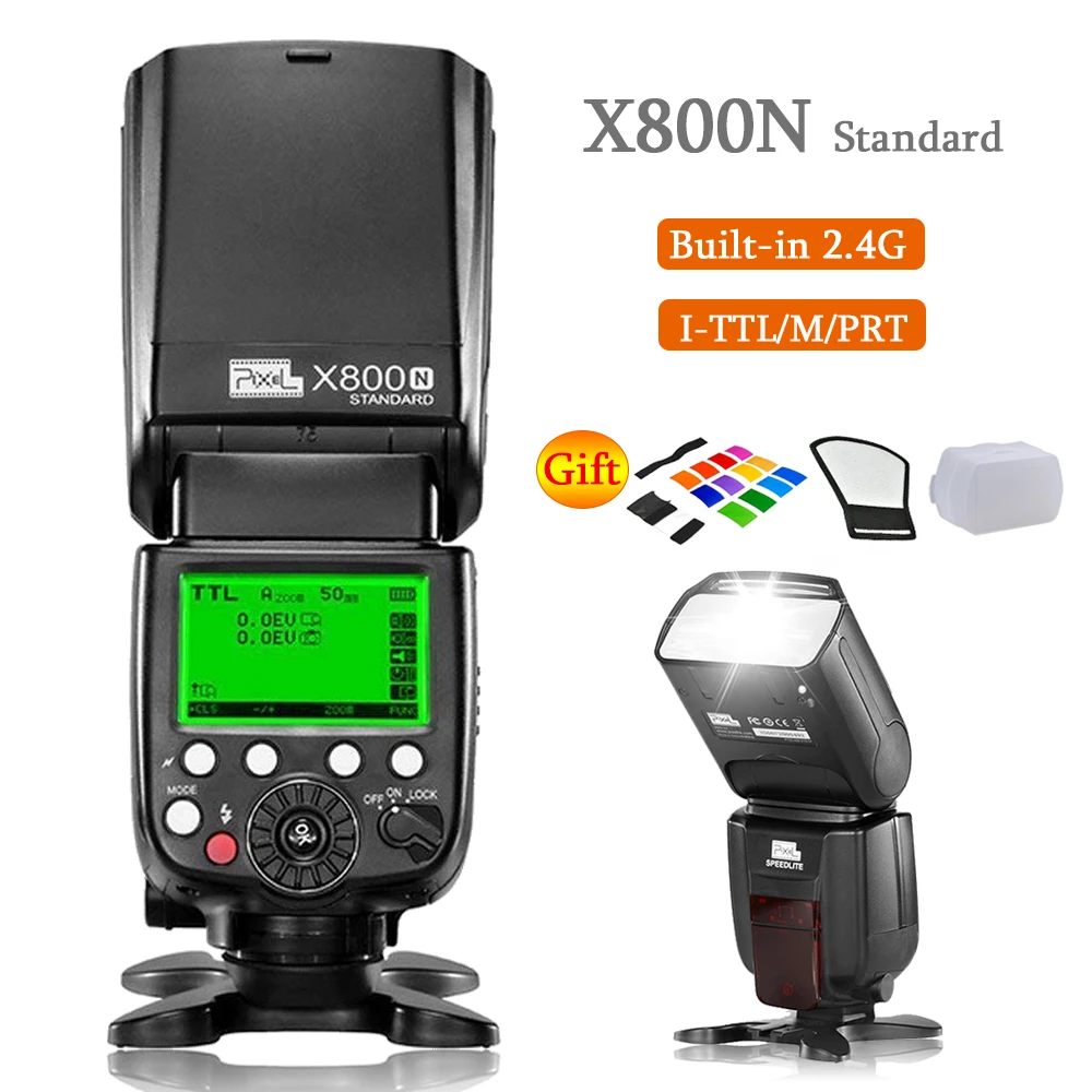 Pixel X800N Стандартный Беспроводной ttl 1/8000S HSS камера Вспышка Speedlite свет для NikonD7100 D7000 D5100 D5000 D3200 D600 DSLR