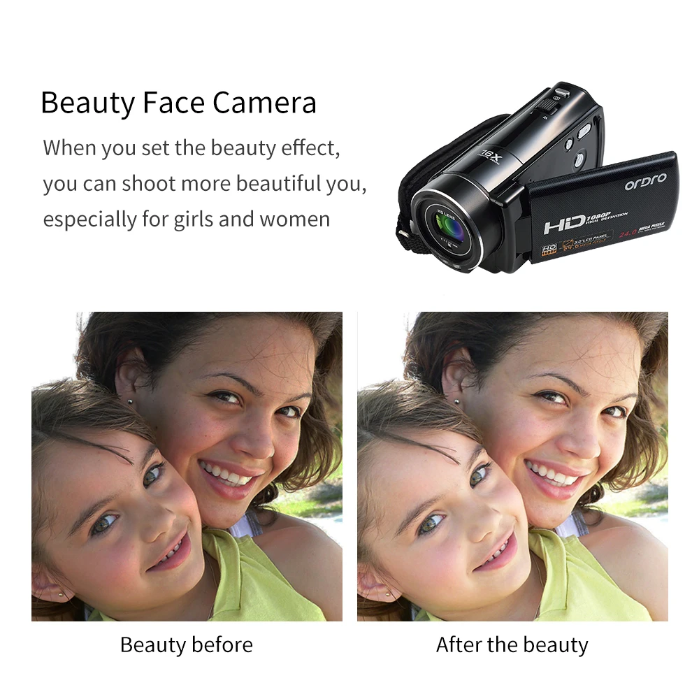 Ordro Digital Video Camera HDV-V7 1080P 30fps FHD Camcorder with Remote Control HDMI Output 3.0 Inches LCD Screen | Электроника