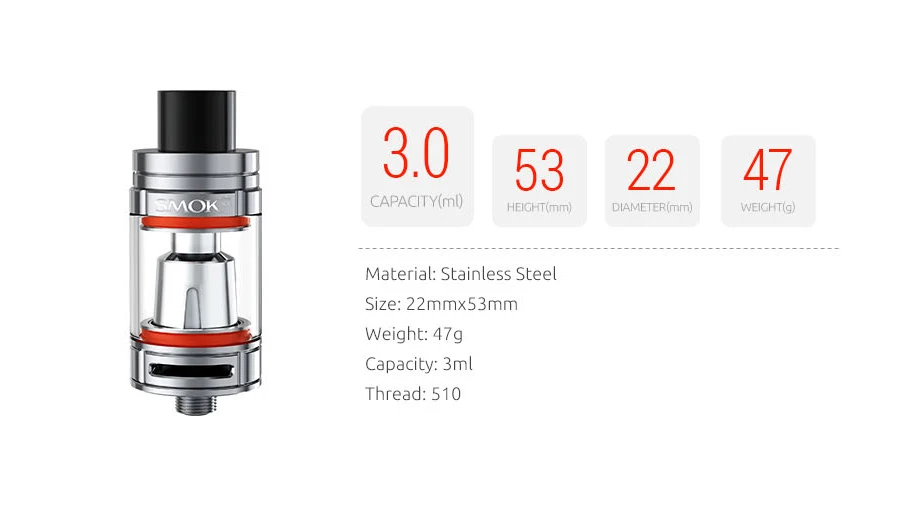 Атомайзер для электронной сигареты SMOK TFV8 BABY бак вейпа в виде ручки боксмод