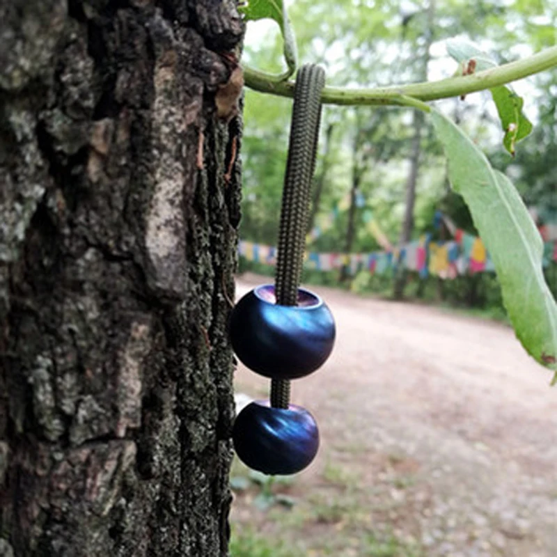 Титановый сплав двойной мяч нож бусины Паракорд зонтик веревка шнур EDC играть