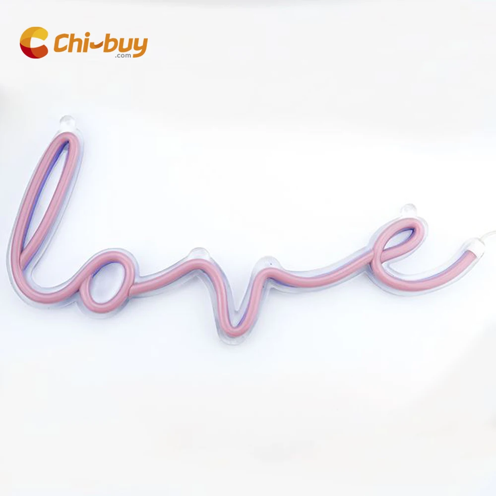 

Customized Neon sign Pink Love Led Neon light Wedding Party Bar Wall Hanging Neon Lamp Custom Room Home Decor Gift Night Light