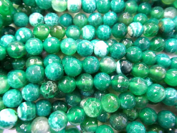 

wholesale 5strands 4 6 8 10 12 14 16mm Agate gemstone round ball faceted cracked pink yellow green loose bead