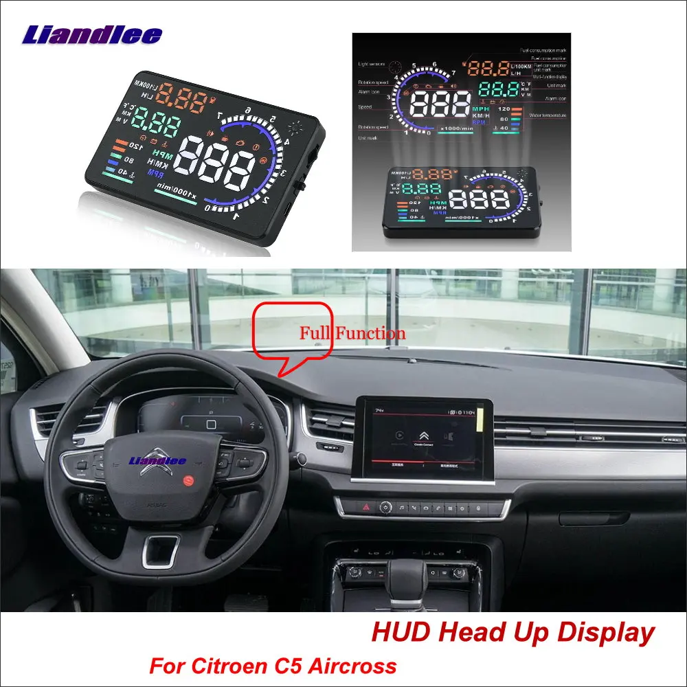 Дисплей на лобовое стекло автомобиля Liandlee HUD для Citroen C5 Aircross 2017 2018 цифровой