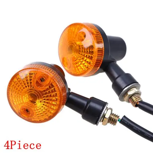 Black Yellow Len Posbay 4 шт. 12 В Универсальный мотоциклетный сигнальный светильник Для GN125 Кафе Racer Harley Suzuki Yamaha Кафе Racer светильник Янтарный мигалка - Цвет: Black Yellow Len