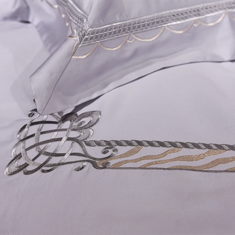 Embroidery Bedlinen egyptian Cotton Bedding sets queen king size Duvet cover pillowcase Flat Bedsheet | Дом и сад