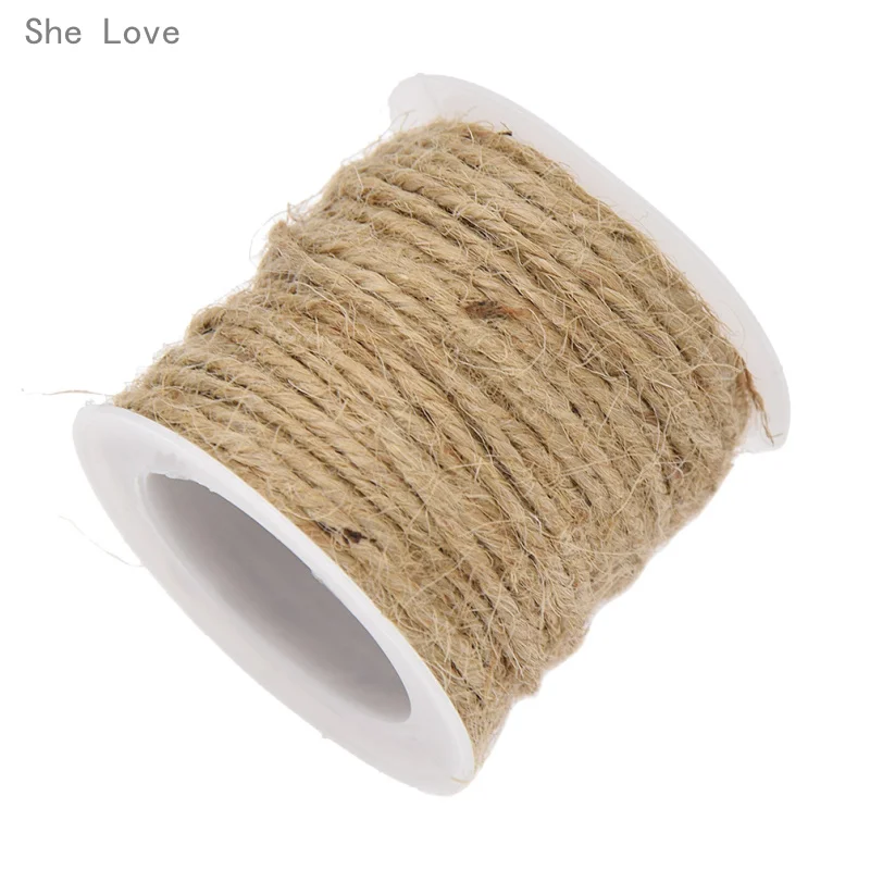 She Love 2 рулона натуральная Мешковина Hessian джутовый шпагат шнур ручной работы аксессуары для рукоделия