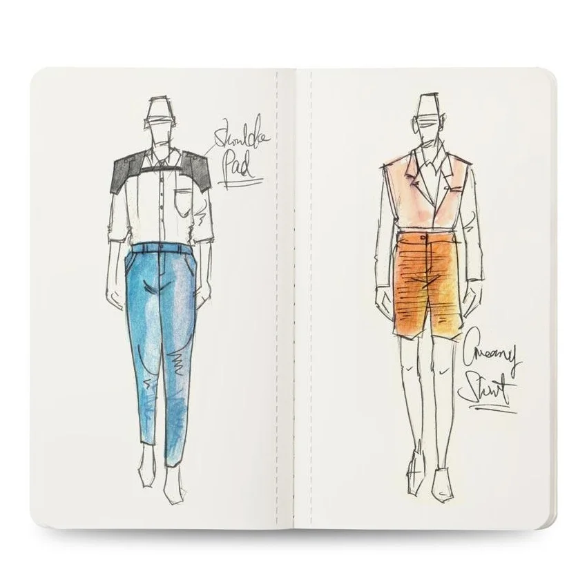 

Mens Mini Neon Light Sketch Book Professional Professional Fashion Design Body Templates Male