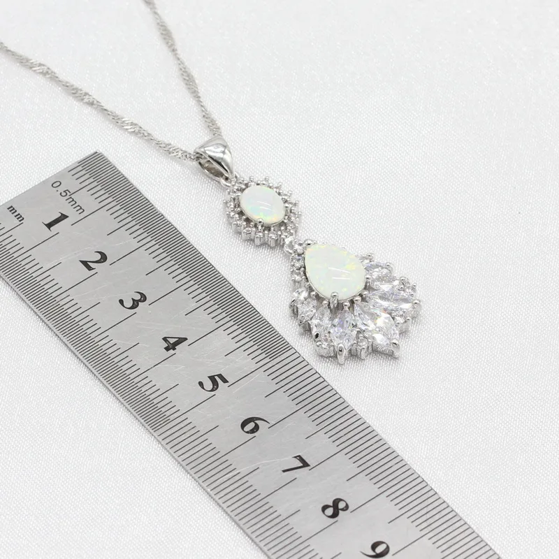 Комплект из колье серёг кольца и браслета с белым опалом | Украшения аксессуары