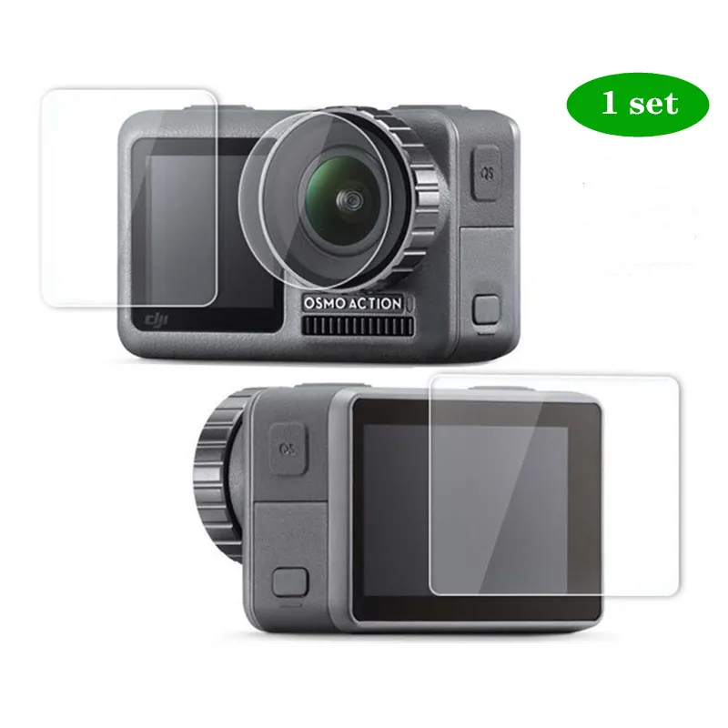 1 set Защита экрана для DJI OSMO аксессуары для экшн-камеры, 9D полностью изогнутая пленка из закаленного стекла для переднего и заднего экрана и экрана объектива - Цвет: 1 set