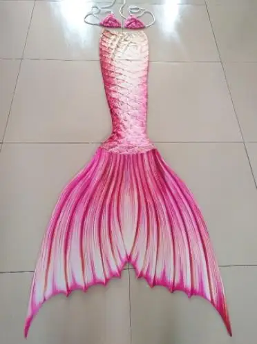 tail with flipper Детский Костюм Русалки с монофином для взрослых, Женский маскарадный костюм, купальный костюм - Цвет: tail with flipper