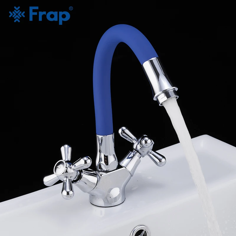 Смеситель для раковины Frap F4425 кран с двойной ручкой крепление на