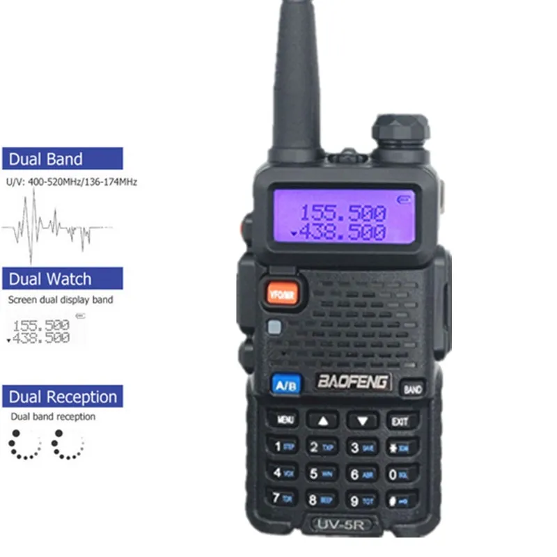 4 шт. портативная рация BAOFENG VHF UHF 136 174 МГц/400 520 МГц Любительская CB радиостанция КВ