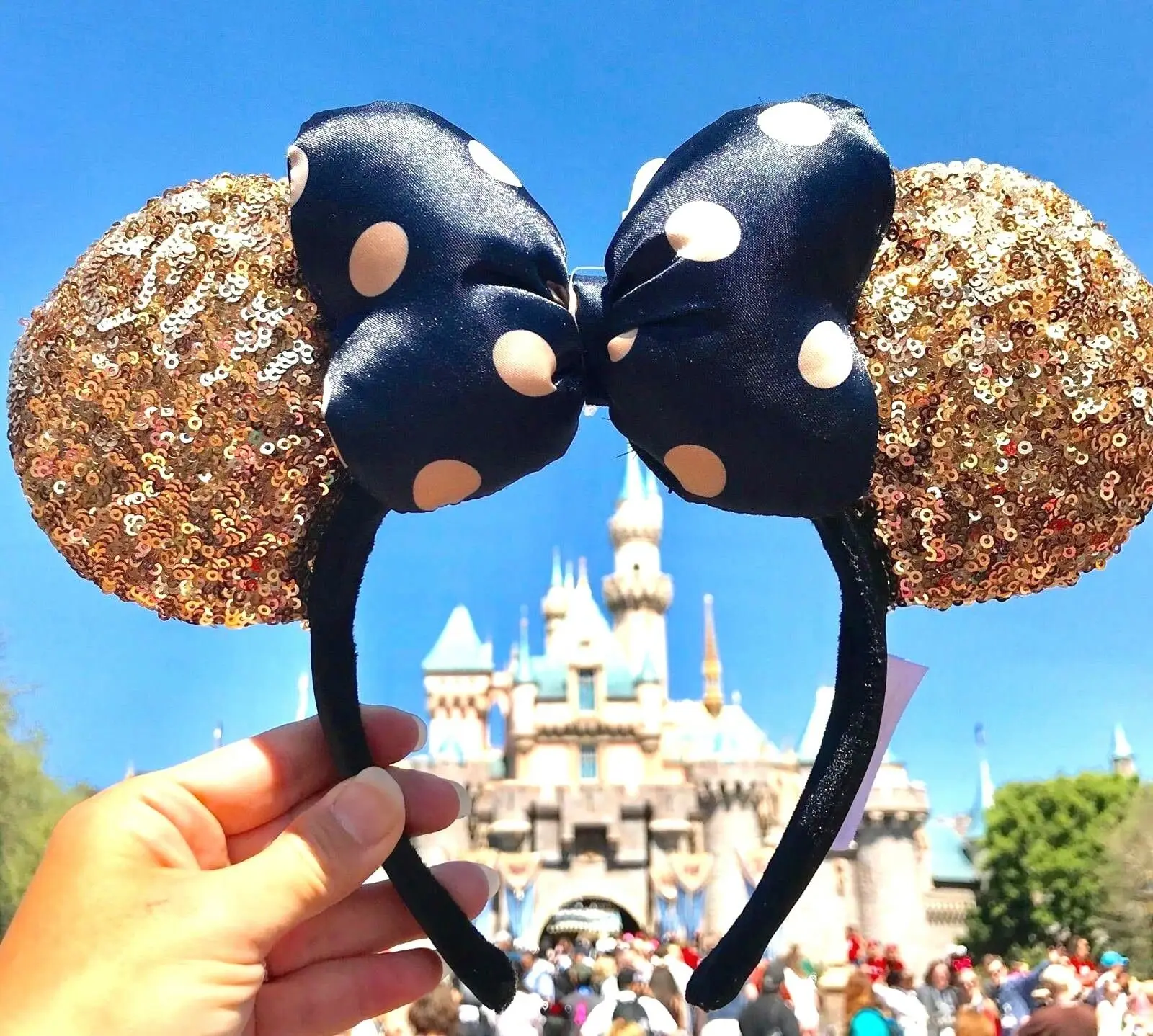 Disney парки фиолетовый зелье радужные носовой СТРАЗА уши Минни Маус повязка на