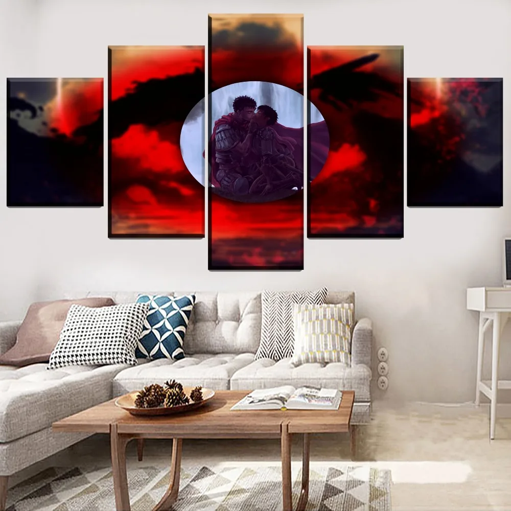 Печать холст картина 5 шт. абстрактный кишки Волк и каска темно поцелуй Постер