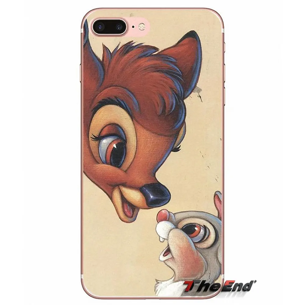Прозрачный чехол из ТПУ Sika deer Bambi для iPhone X 4 4S 5 5S 5C SE 6 6S 7 8 Plus Samsung Galaxy J1 J3 J5 J7 A3 A5 2016