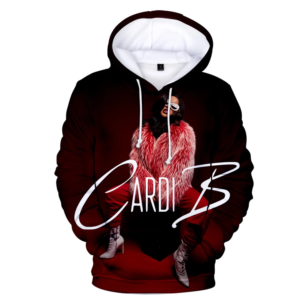 Мужские/женские 3D толстовки Cardi B Fans свитшоты уличная одежда Harajuku принт длинный