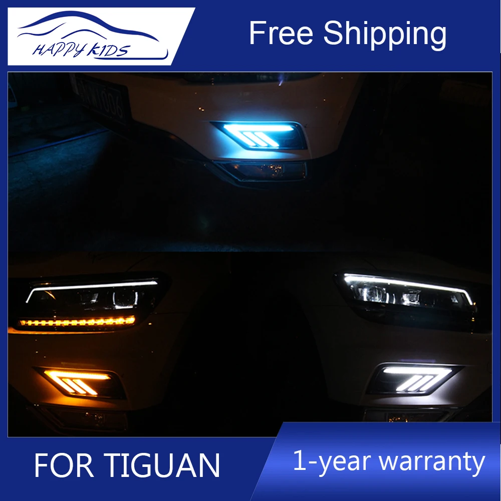 Автомобильный Стайлинг дневные ходовые огни для нового Tiguan 2017 2018 светодиодные 12В