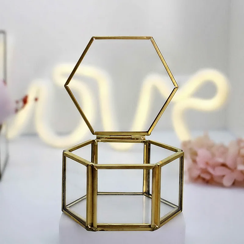 1 шт. Скандинавское шестиугольное прозрачное стекло Цветочная комната свадебное