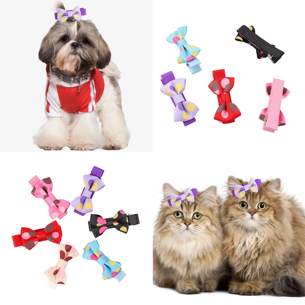Mini Dogs Bow Hairgrips Hair Clips Girls Coloful Big Spot Whole Wrapped Safety Kids Hairpins Accessories | Дом и сад