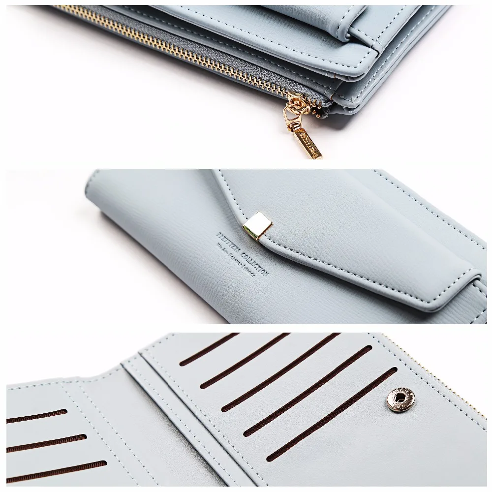 3 размера новейший бренд женский кожаный кошелек маленький длинный на молнии с
