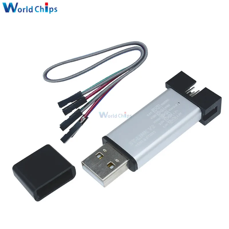 Diymore 1 шт. ST LINK Stlink ST-Link V2 Mini STM8 STM32 симулятор скачать программист Программирование с крышкой DuPont кабель