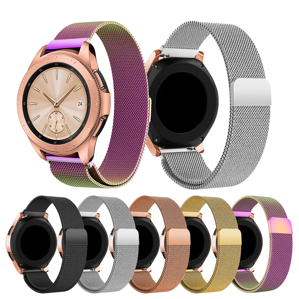 Для samsung Galaxy Watch, 42 мм, 46 мм, ремешок для часов, Миланская петля, магнитная, нержавеющая сталь, умные часы, ремешок на запястье, Цветной ремень