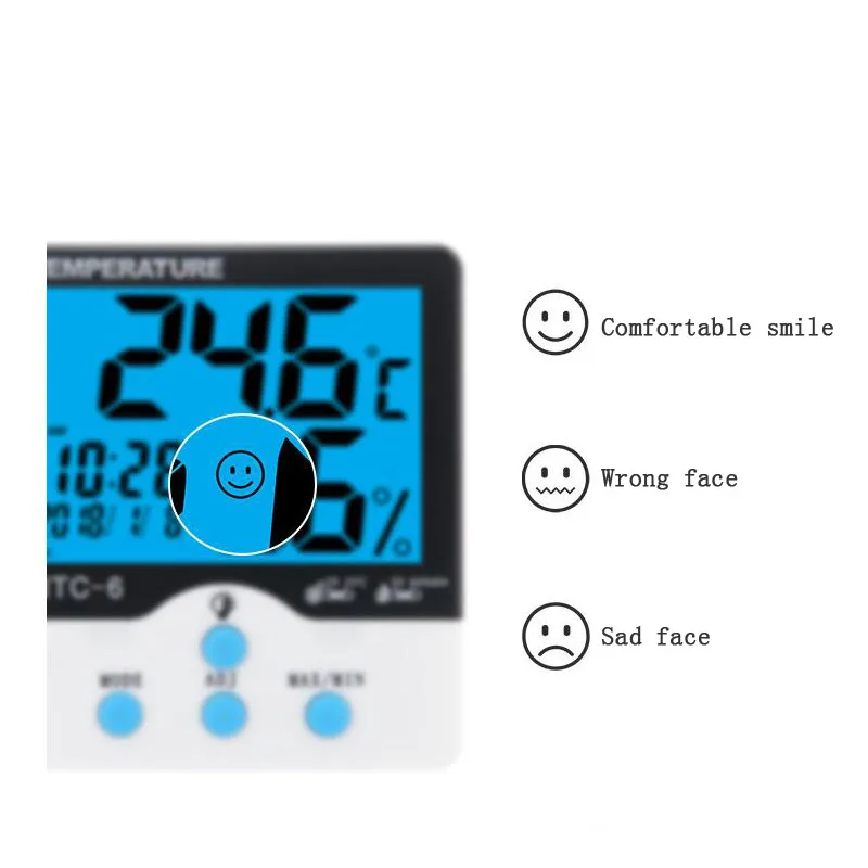 Цифровой Внутренний Измеритель температуры и влажности электронный Большой