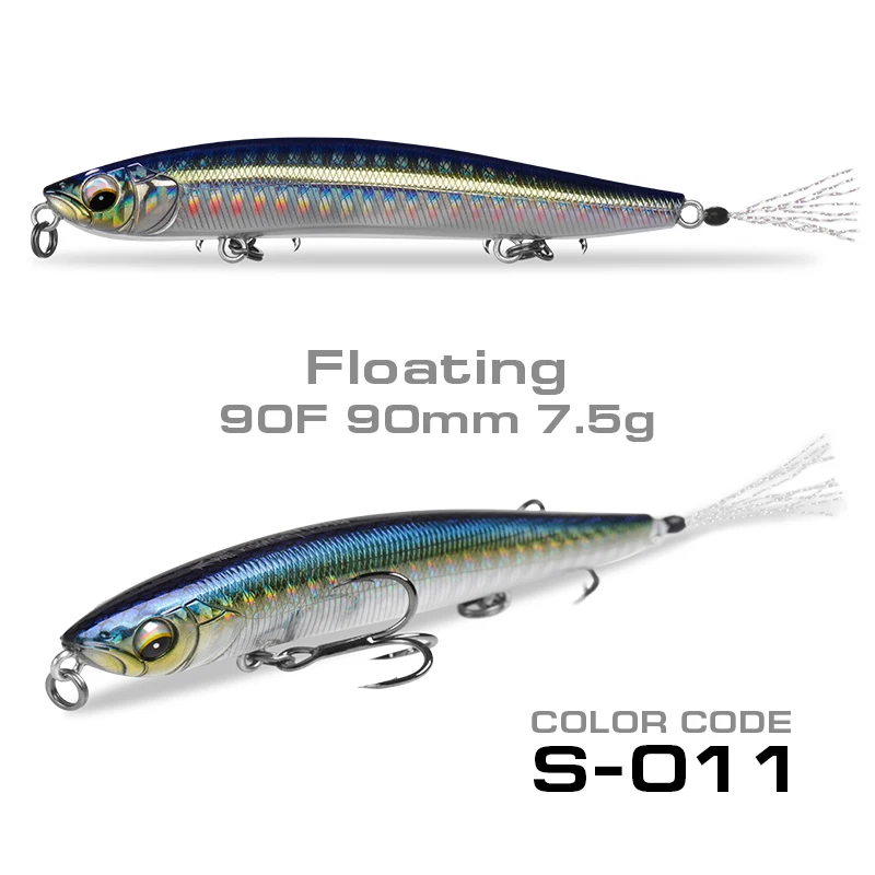 Floating S011 SFT рыболовные приманки 90 мм 7,5g 17g 70 мм 4,3g 10 ghard карандашные приманки плавающий/опускается на дно искусственные морской окунь приманка для рыбы - Цвет: Floating S011