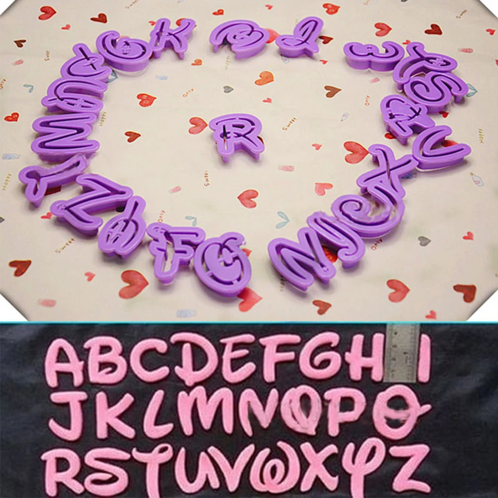 26 Alphabet Letters Decorating Tools Plastic DIY Fondant Cake Mold Non-stick 3D Baking | Дом и сад