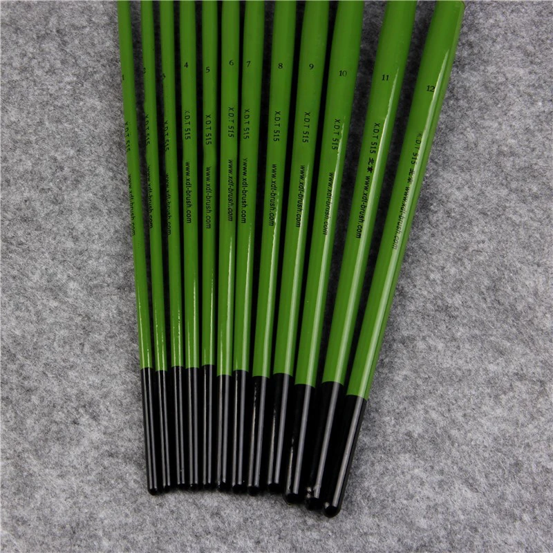 6pcs/Set, Different sizes pig bristle artist oil painting brushes duck Tongue brush Set Drawing Art Supplies Watercolor Gouache