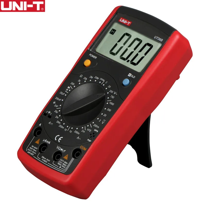 UNI-T UT39B Современные Цифровые мультиметры AC DC cap Ohm тест er Удержание данных транзистор тест ручной диапазон